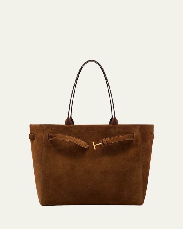 Audrey Medium Tote Bag in Calfskin Suede